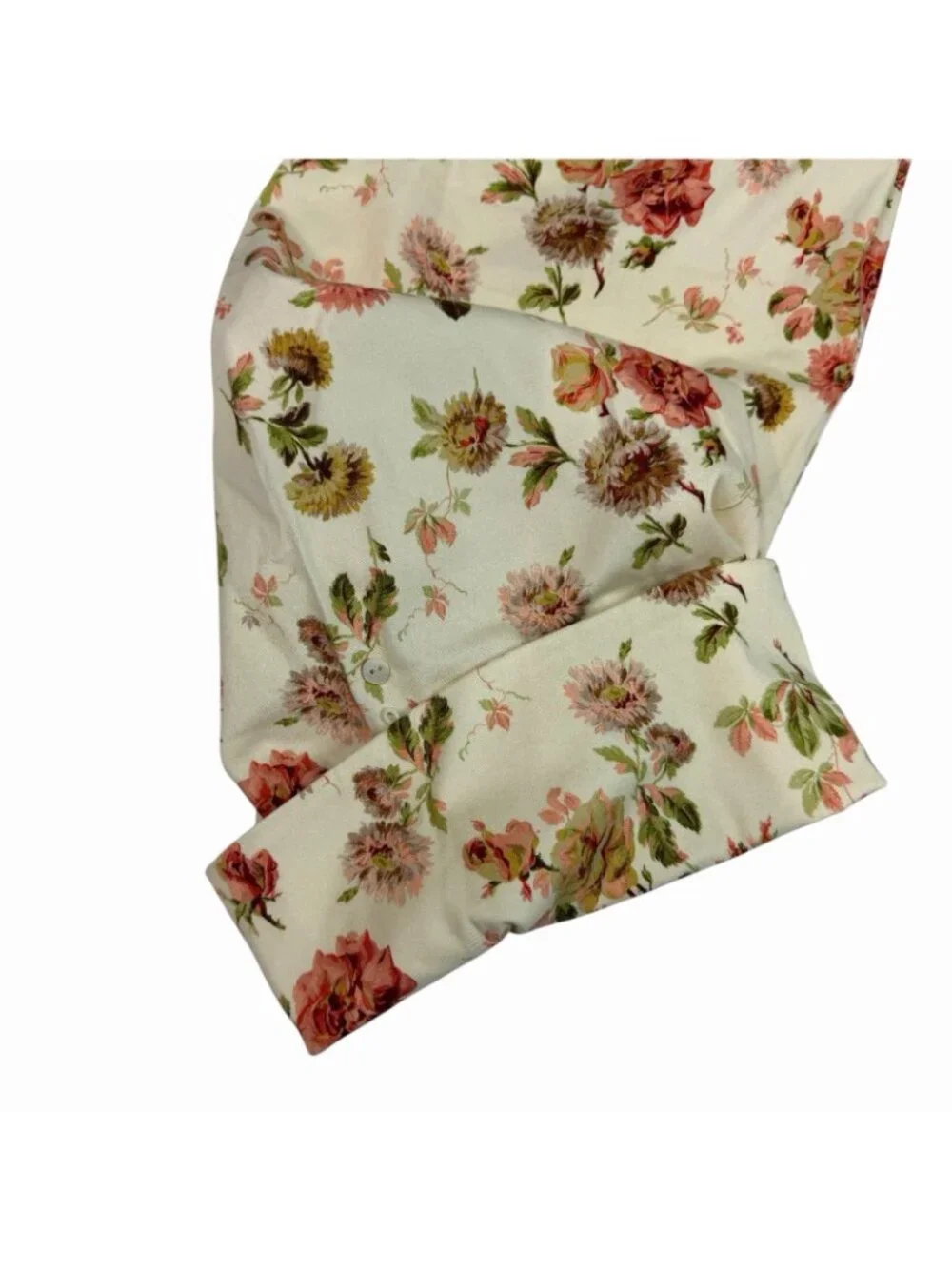 Tuckernuck Florence Pants Size 14 Romantic Floral Bouquet Convertible Cuffed Hem - Picture 10 of 11